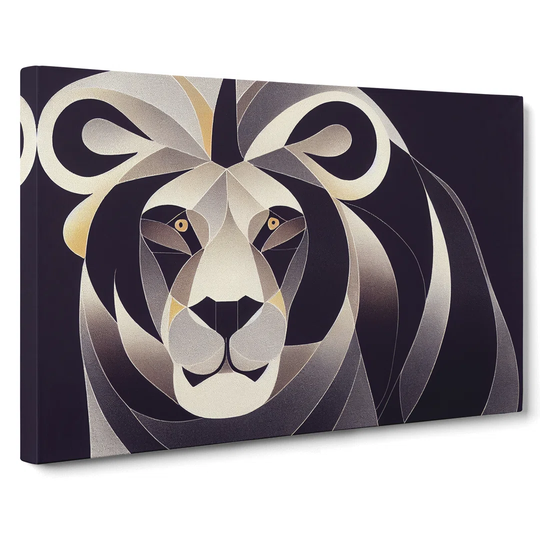 Cosmopolitan Abstract Lion - Wrapped Canvas Graphic Art