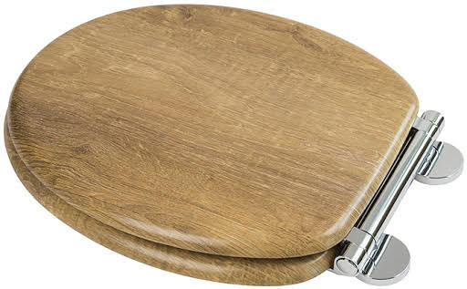 Croydex Ontario Flexi-Fix Soft Close Quick Release Round Teak Molded Wood Toilet Seat - WL602086H