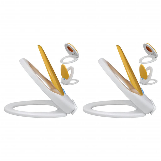 ToileSeats with SofClose Lids 2pcs Plastic White and Yellow