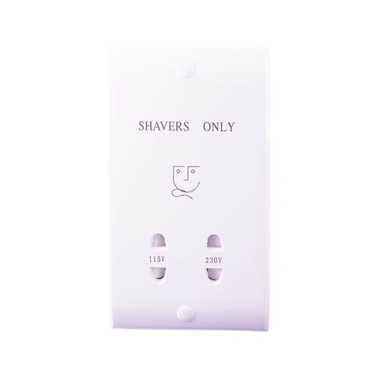 White dual voltage shaver socket - White - Mode