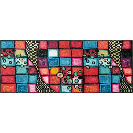 Tiger Tundra Machine Woven Red/Blue Rug