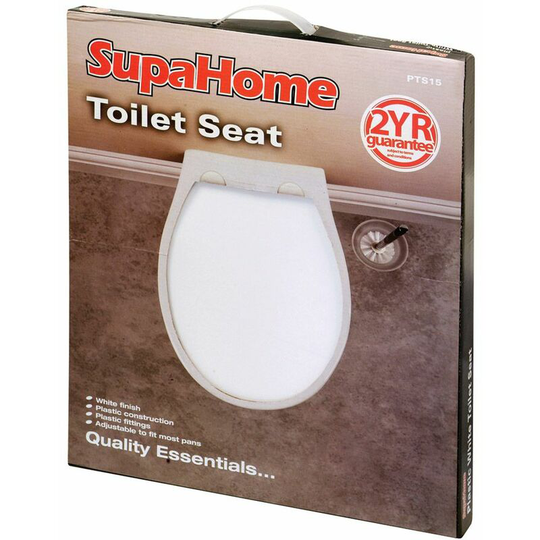 Plastic White Toilet Seat - PTS15 - Supahome