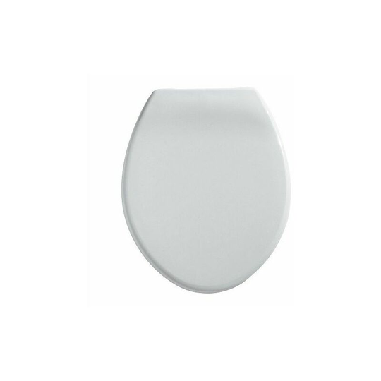 Option Oval White Acrylic Toilet Seat Plastic Bottom Fix Hinges wc - White - Twyford