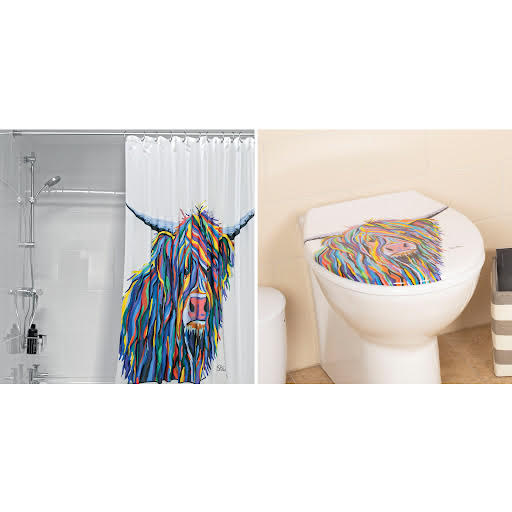 Stephen Brown Angus McCoo Shower Curtain & Toilet Seat Bathroom Accessory Set
