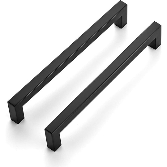 10 Pack 7-1/2 Inch Square Kitchen Cabinet Pulls Matte Black Cabinet Pulls Black Drawer Pulls Kitchen Cabinet Hardware Kitchen Pulls For Cabinets