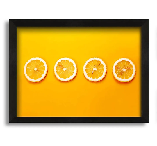 Lemon Slices - Picture Frame Graphic Art on Canvas