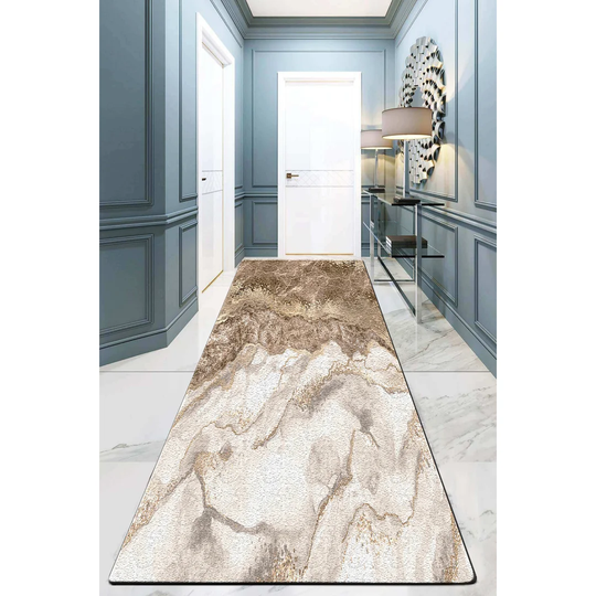 Lometa Power Loom Brown/White Rug