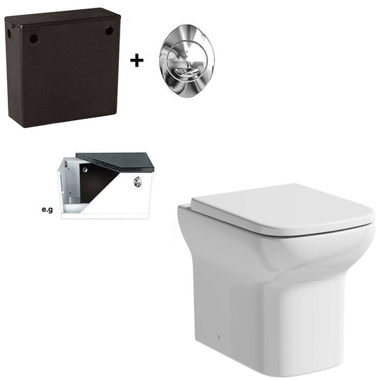 Orchard Lune rimless back to wall toilet with soft close seat and concealed cistern - White