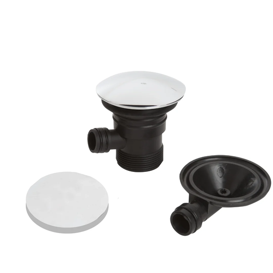 Round Clicker 7cm Chain and Stopper Waste Tub Drain With Overflow
