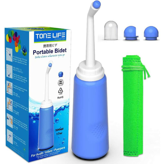 Pack of 1 Travel Bidet Bottle, 500ml Capacity, Portable Spray Bottle, Portable Bidet for Travel, Camping, Driver, Home with Case,