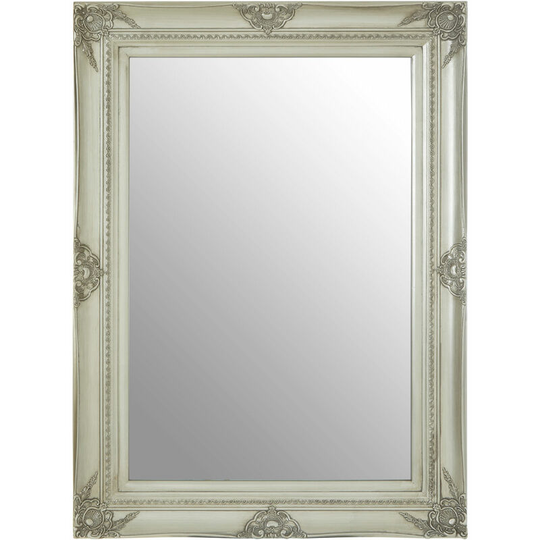 Wall Mirror / Mirrors For Garden / Bathroom / Living Room Antique Effect Rectangular Frame / Silver Finish Wall Mounted Mirrors W83 x D5 x H113cm.