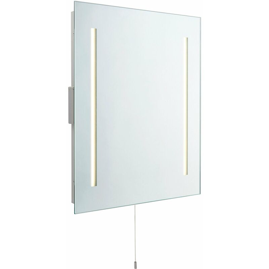 Illuminated led Bathroom Mirror - Built In Shaver Socket - Pull Cord Switch