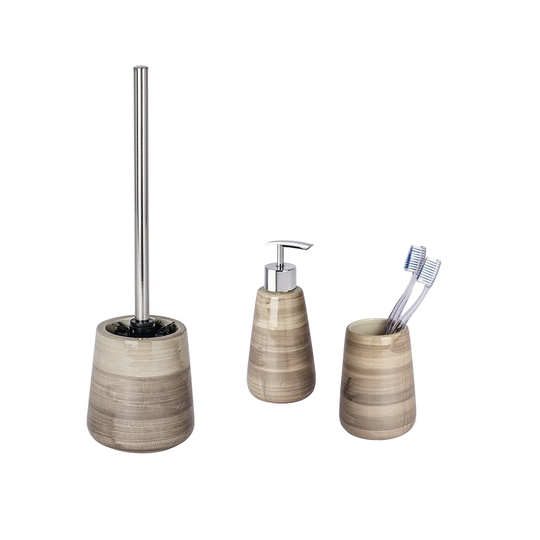 Pottery Free-Standing Toilet Roll and Brush Holder