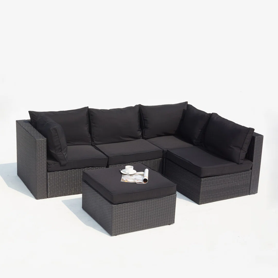 Cevyn All Weather Wicker/Rattan 5 - Person Seating Group with Cushions