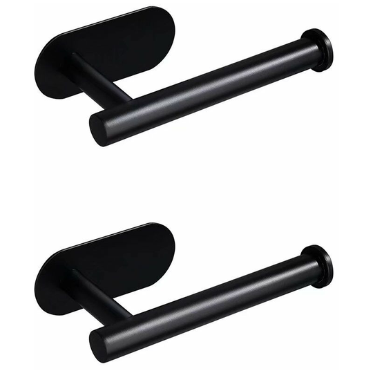 Wall Mounted Toilet Paper Holder Black Stainless Steel, Self Adhesive Wall Mounted Toilet Paper Holder Without Drilling, Toilet Roll Holder, for