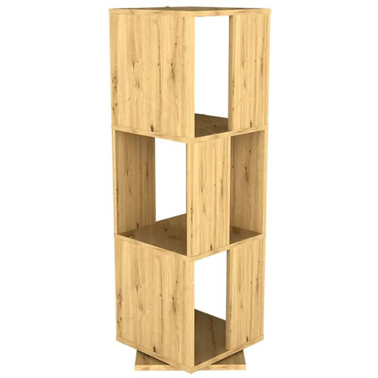 Rotating Filing Cabinet Open 34x34x107cm Antique Oak FMD Beige
