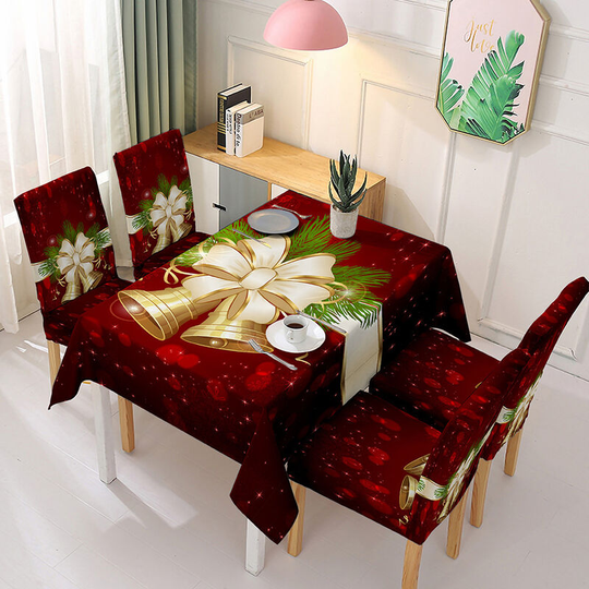 55x55/140x140cm Christmas tablecloth, Christmas decoration, table decoration, Christmas gift(red bell) - Kartokner
