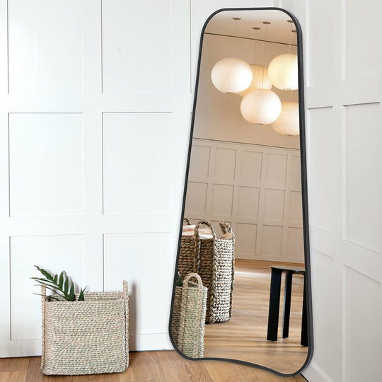 Livingandhome - Black Creative Full Length Standing or Hanging Mirror