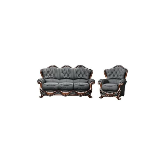Illinois Sofa Set 3 Seater + Armchair Italian Leather Sofa Suite Settee Offer