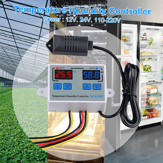 Dual Digital Temperature Humidity Controller Home Fridge Thermostat Humidistat Thermometer Hygrometer