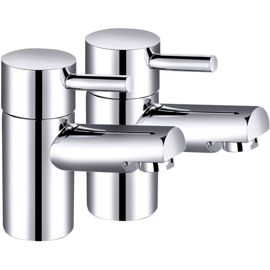 NRG - Twin Chrome Basin Sink Tap Modern Bathroom Lever Faucet