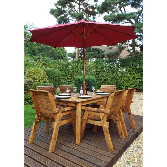 Faulkner 6 Seater Dining Set with Cushions and Parasol