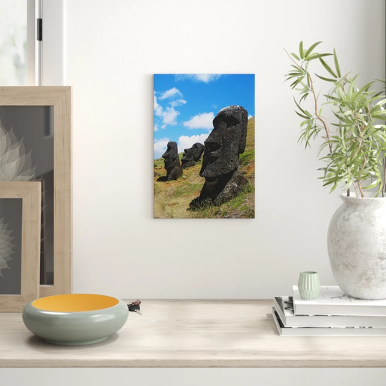Easter Island Head Stones Photographic Print on Canvas