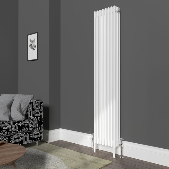 NRG - Traditional 4 Column Radiator Cast Iron Style Heating Rads Vertical White 1800x380mm