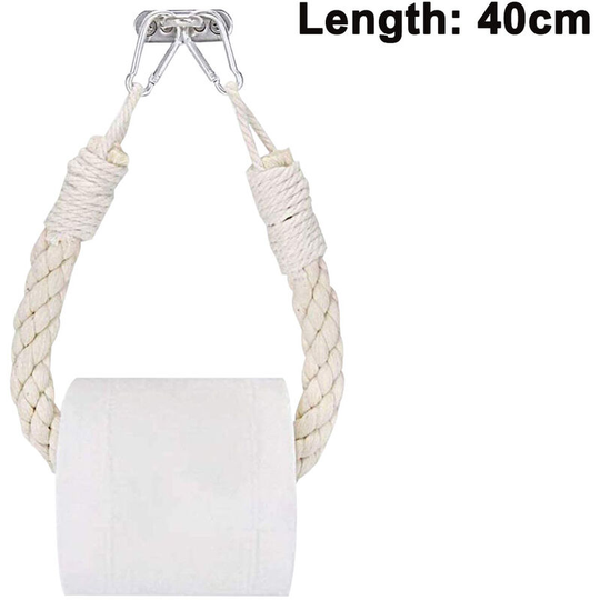 Toilet Paper Holder, Industrial Wall-Mounted Towel Rack with Metal Hook for Bathroom, Towel or Shower Curtain-White