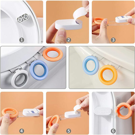 MultifunctionalPortable Toilet Lid Lifter for Home Bathroom4 Pack Toilet Seat Lift Handle with Stick Ring Avoid Touching