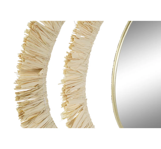 Elevate Round Metal Framed Wall Mounted Accent Mirror in Gold