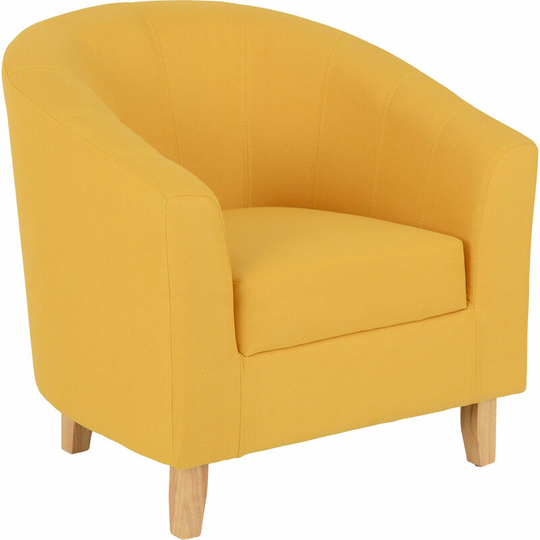 Tempo Tub Chair Occasional Armchair Mustard Fabric - Seconique