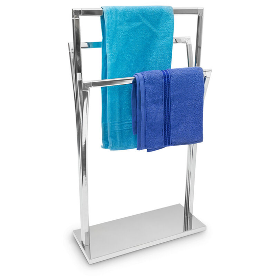 Relaxdays - Relaxday Towel Holder Stainless Steel With Three Rails 86 x 50 x 20 cm Free Standing Chromed Surface Varying Heights Modern Style