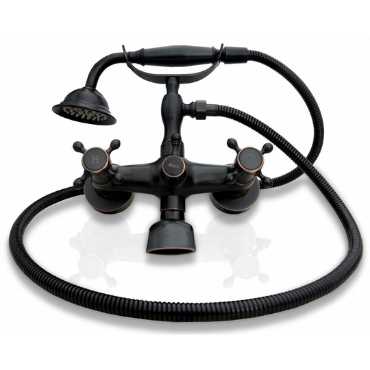 Vintage Bath Tap Mixer Bathroom Faucet Retro Old Black with Shower Head