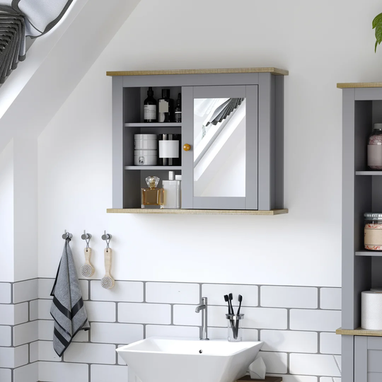 Ashrith 60cm W x 49cm H x 19cm D Suface Mount Mirror Cabinet