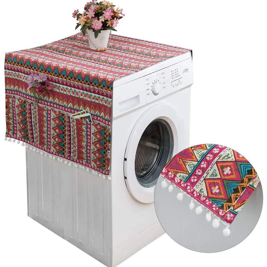 130 x 55cm Fridge Protective Cover with Storage Pockets,Washing Machine Dust Cover,Washing Machine Cover,Washing Machine Protective Cover