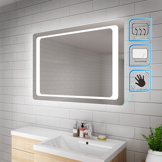 1000 x 700 mm Bathroom led Mirror with Infrared Sensor and Demister - Elegant