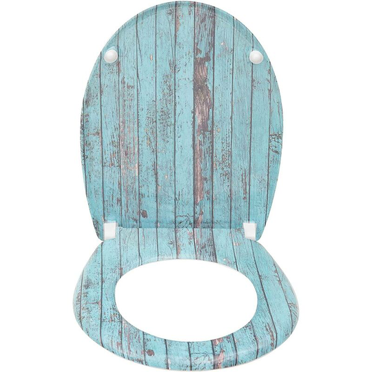 Toilet seats Soft Close Easy Cleaning Loo Seat with Adjustable Hinges Wood Pattern - Woltu