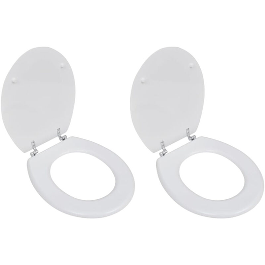 ToileSeats with Hard Close Lids 2 pcs mdf White