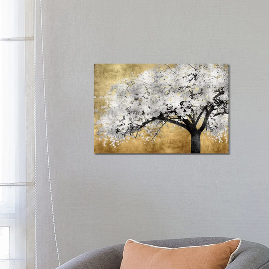 'Silver Blossoms' by TECHNODROME1 - Wrapped Canvas Graphic Art Print