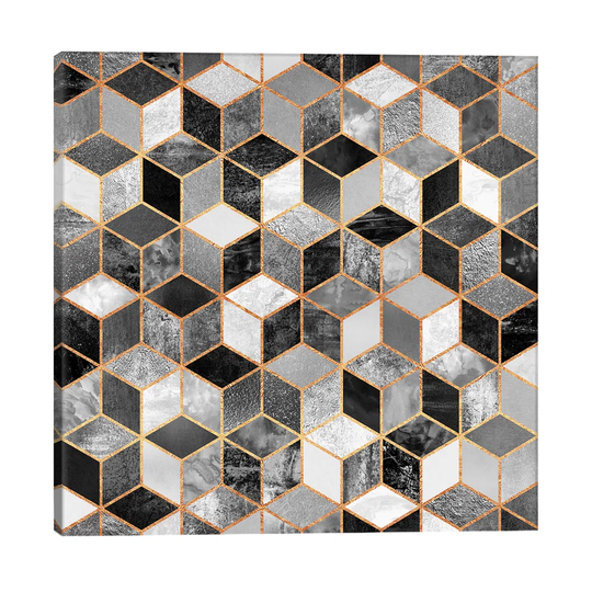Black and White Cubes by Elisabeth Fredriksson - Wrapped Canvas Graphic Art Print
