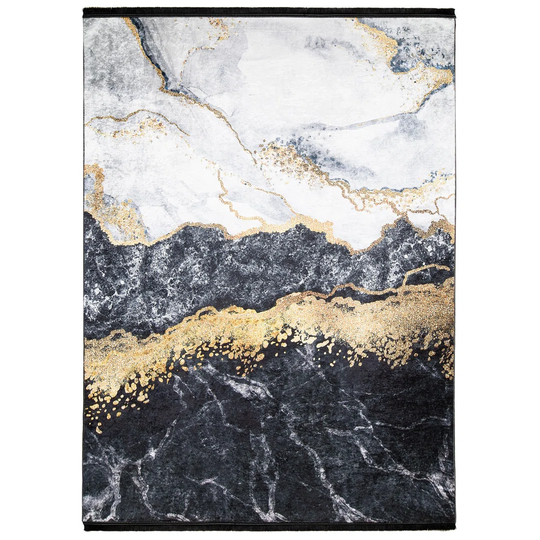 Clap Back Flatweave Grey/Black/White/Gold Rug