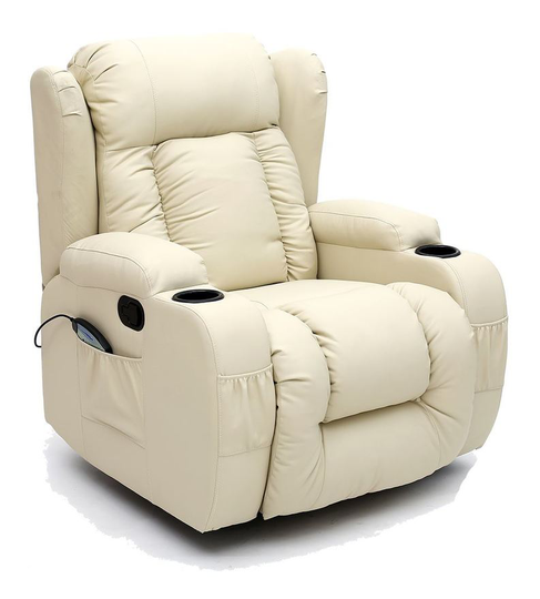 Caesar cream leather recliner chair