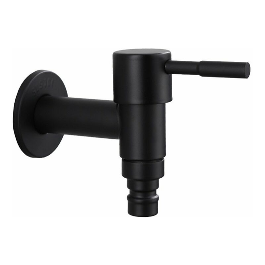 Stainless Steel Wall Mounted Garden Faucet, 1 Piece Wall Mounted Washer Faucet, G1/2 Inch Balcony, Bathroom, Kitchen, Garden Washer Faucet (Black)