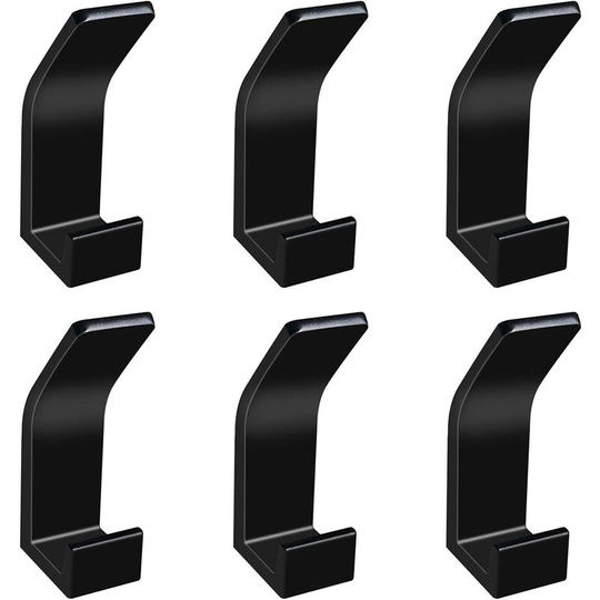 6pcs black adhesive hooks, hooks, towel holder without drilling, for shower, bathroom, kitchen