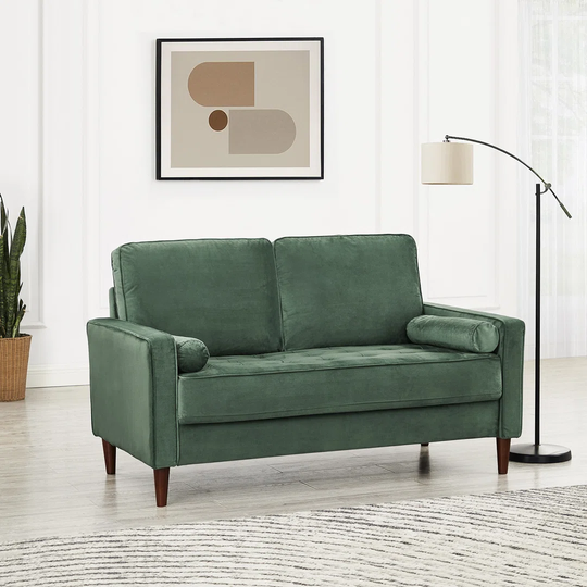 150Cm Velvet Square Arm Sofa
