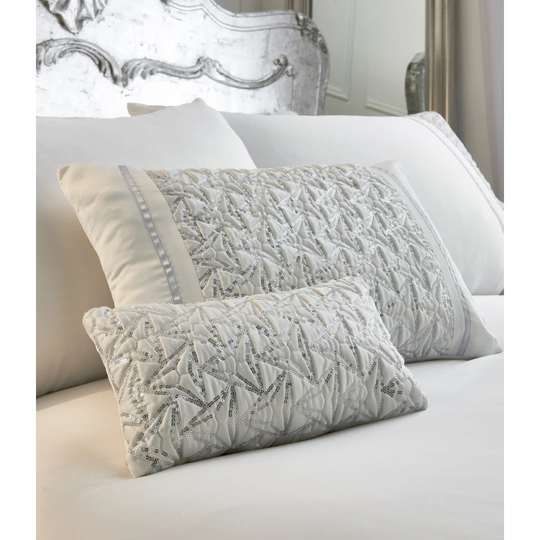 White Sequined 32x50 Scatter Cushion with Filling