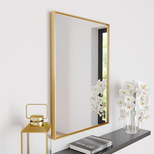 Vasari Rectangular Brushed Brass Framed Mirror 700 x 500mm