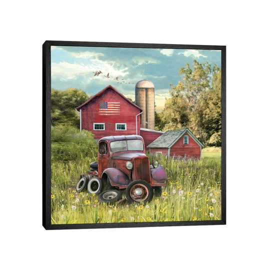 Patriotic Farm - Graphic Art Print on Canvas