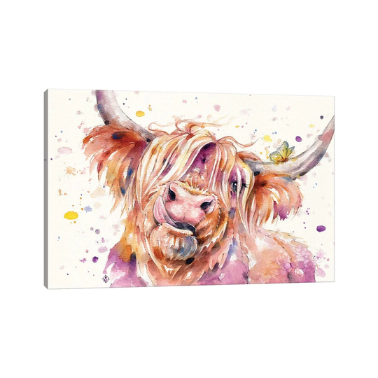 Bad Hair Don't Care (Scottish Highland Cow) by Sillier Than Sally - Graphic Art Print on Canvas